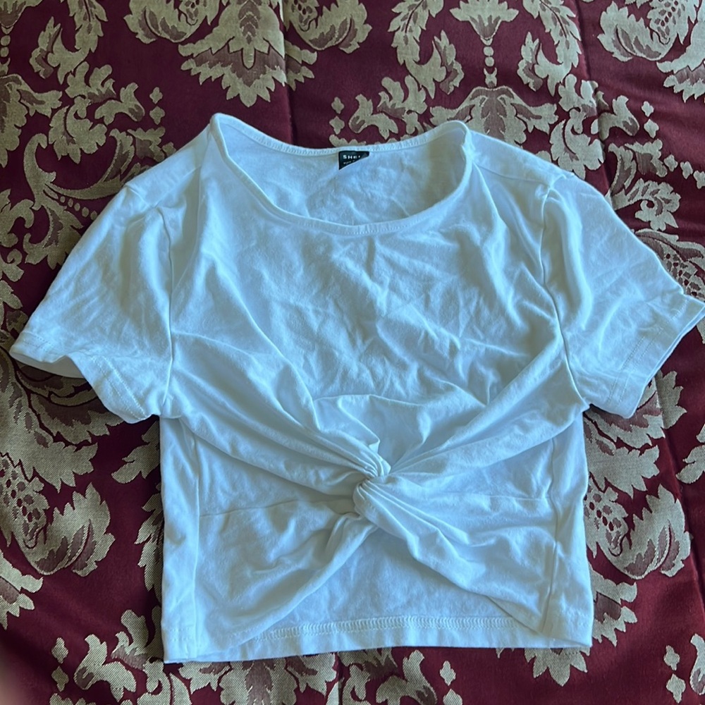 Knot Tied Crop Too in White